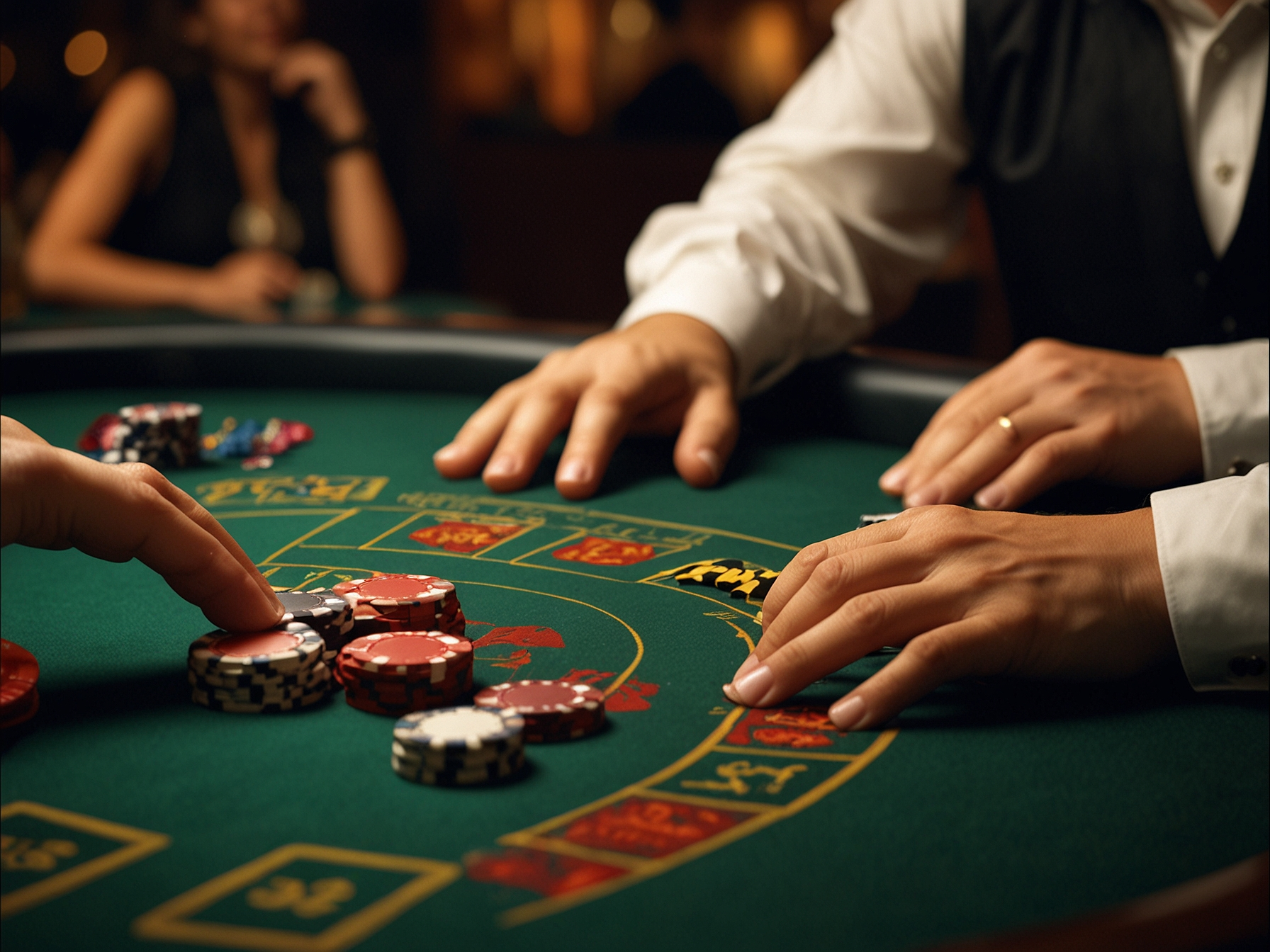 Mesa de casino en vivo con crupier